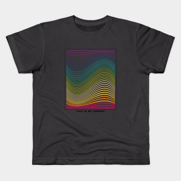 Rainbow Gay Energy Wave Kids T-Shirt by Sunshine&Revolt